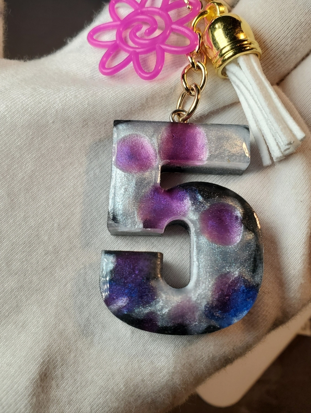 Stunning Galaxy & Cosmic Glow Handmade Resin #5 Keychain